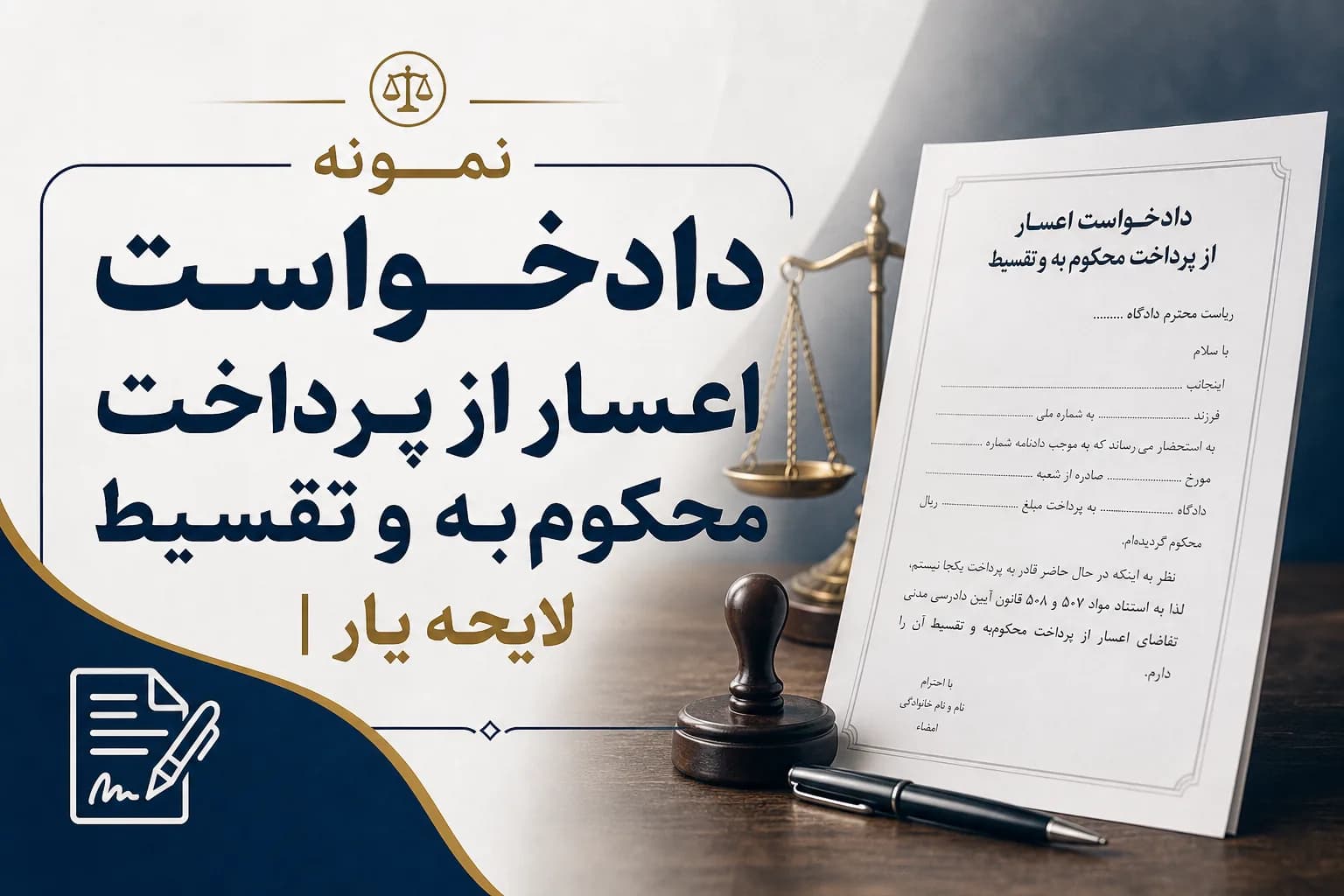 راهنمای کامل و نمونه دادخواست اعسار از پرداخت محکومبه و تقسیط بدهی