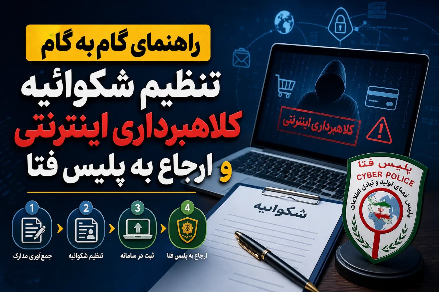 راهنمای گامبهگام تنظیم شکوائیه کلاهبرداری اینترنتی و ارجاع به پلیس فتا